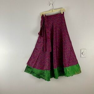 Reversible Upcycled Magic Sari Wrap Maxi Skirts